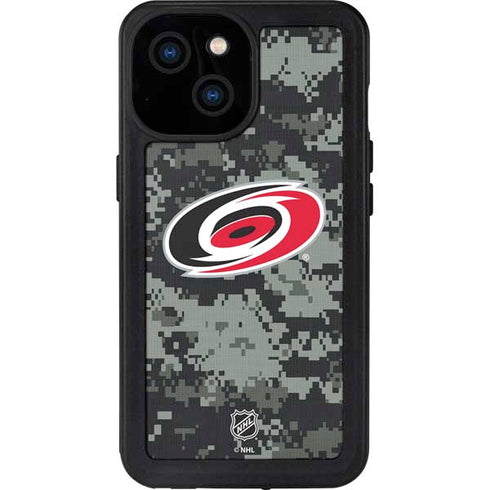 NHL Carolina Hurricanes Camo iPhone 15 Waterproof Case
