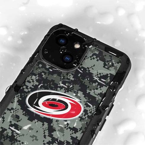 NHL Carolina Hurricanes Camo iPhone 15 Waterproof Case