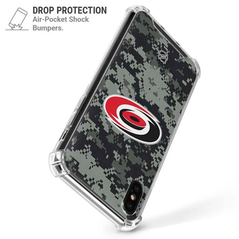 NHL Carolina Hurricanes Camo iPhone XS Max Clear Case