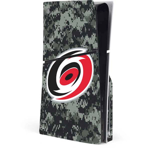 NHL Carolina Hurricanes Camo PS5 Slim Disk Console Skin