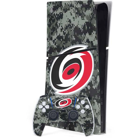NHL Carolina Hurricanes Camo PS5 Slim Digital Edition Console Skin