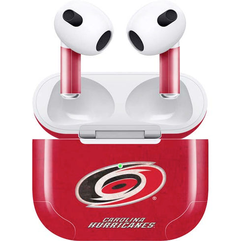 NHL Carolina Hurricanes Distressed Apple AirPods (3rd Gen 2021) Skin