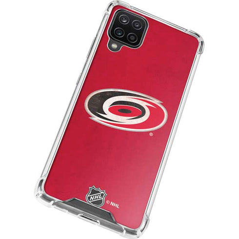 NHL Carolina Hurricanes Distressed Galaxy A12 Clear Case