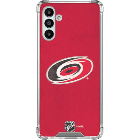 NHL Carolina Hurricanes Distressed Galaxy A13 5G Clear Case