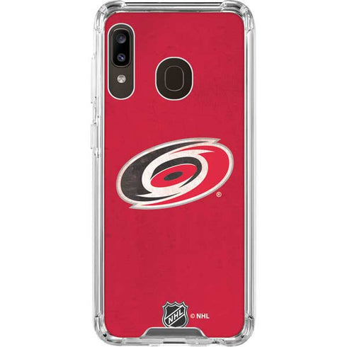 NHL Carolina Hurricanes Distressed Galaxy A30 Clear Case