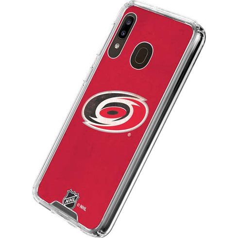 NHL Carolina Hurricanes Distressed Galaxy A30 Clear Case