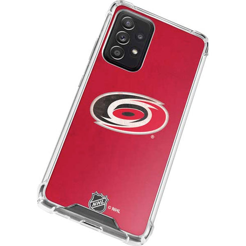 NHL Carolina Hurricanes Distressed Galaxy A52 5G Clear Case