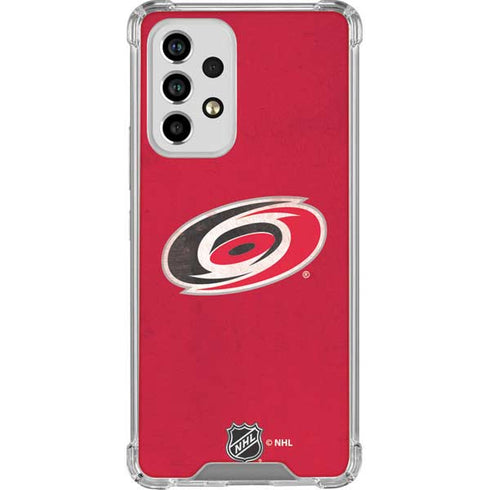 NHL Carolina Hurricanes Distressed Galaxy A53 5G Clear Case