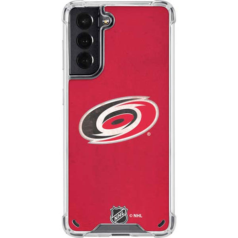 NHL Carolina Hurricanes Distressed Galaxy S21 5G Clear Case