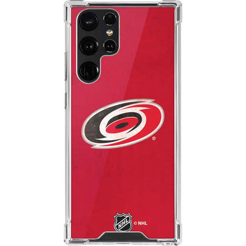 NHL Carolina Hurricanes Distressed Galaxy S22 Ultra Clear Case