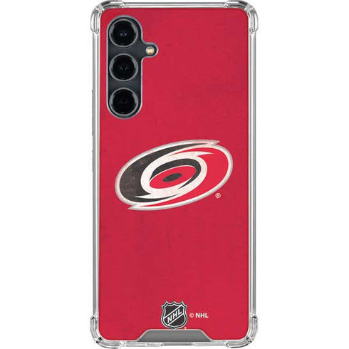 NHL Carolina Hurricanes Distressed Galaxy S23 FE Clear Case