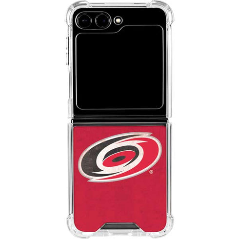NHL Carolina Hurricanes Distressed Galaxy Z Flip5 5G Clear Case