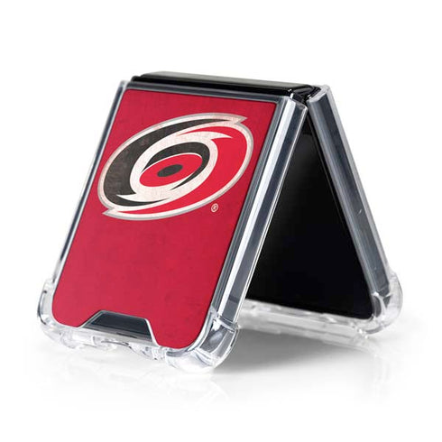 NHL Carolina Hurricanes Distressed Galaxy Z Flip5 5G Clear Case