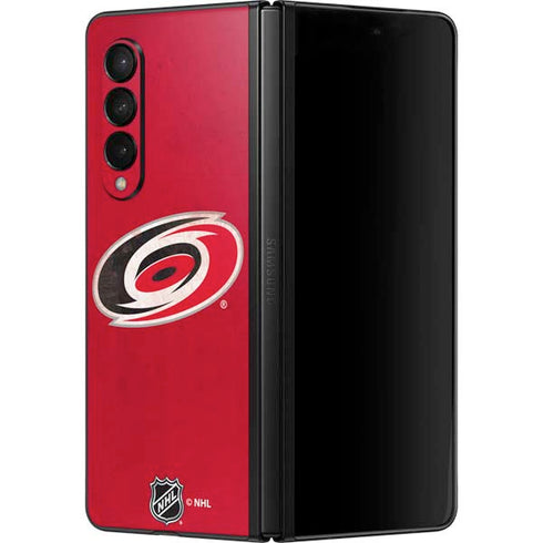 NHL Carolina Hurricanes Distressed Galaxy Z Fold3 5G Skin