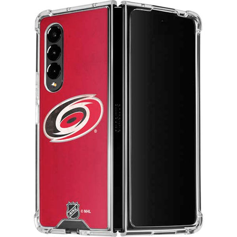 NHL Carolina Hurricanes Distressed Galaxy Z Fold4 5G Clear Case