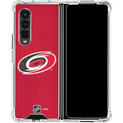 NHL Carolina Hurricanes Distressed Galaxy Z Fold4 5G Clear Case