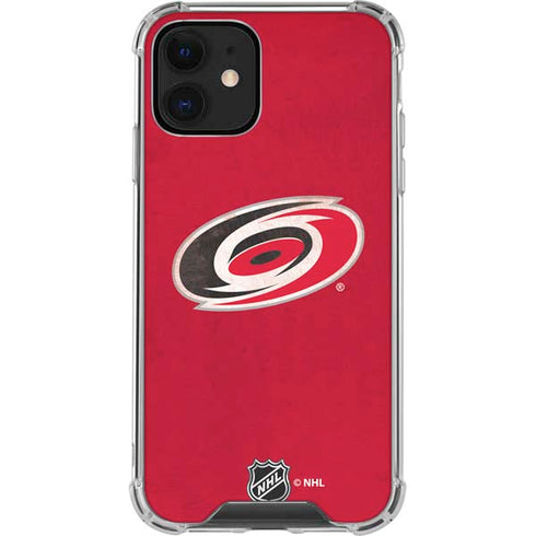 NHL Carolina Hurricanes Distressed iPhone 12 Clear Case
