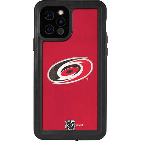 NHL Carolina Hurricanes Distressed iPhone 12 Pro Waterproof Case