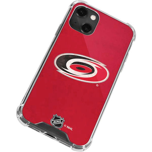 NHL Carolina Hurricanes Distressed iPhone 13 Mini Clear Case