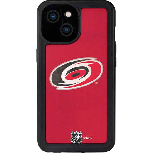 NHL Carolina Hurricanes Distressed iPhone 13 Mini Waterproof Case