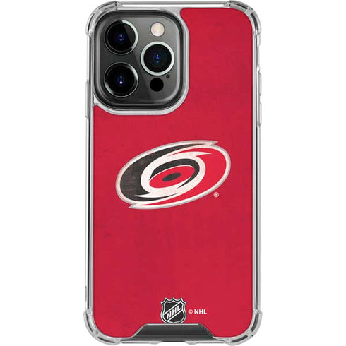NHL Carolina Hurricanes Distressed iPhone 15 Pro Clear Case