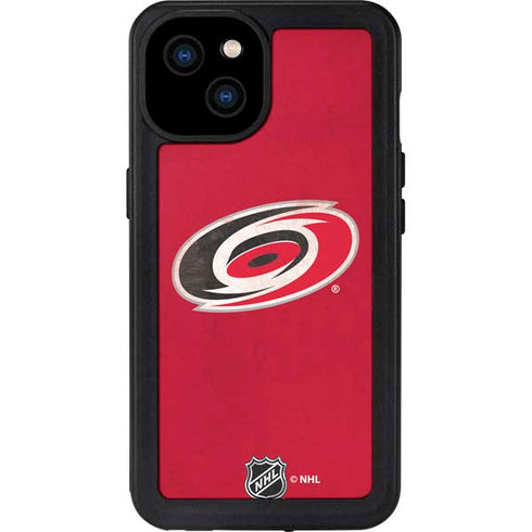 NHL Carolina Hurricanes Distressed iPhone 15 Plus Waterproof Case
