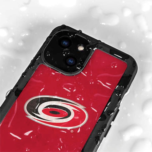NHL Carolina Hurricanes Distressed iPhone 15 Plus Waterproof Case