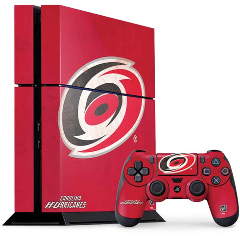 NHL Carolina Hurricanes Distressed PS4 Console and Controller Bundle Skin
