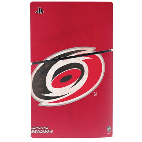 NHL Carolina Hurricanes Distressed PS5 Slim Disk Console Skin