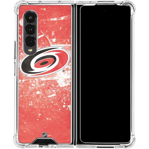NHL Carolina Hurricanes Frozen Galaxy Z Fold4 5G Clear Case