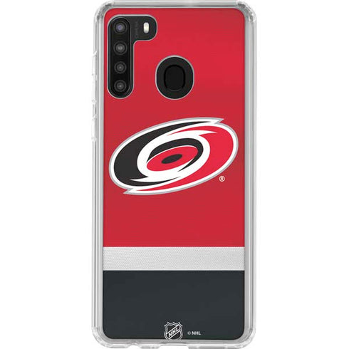 NHL Carolina Hurricanes Jersey Galaxy A21 Clear Case