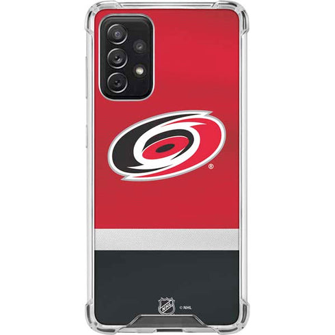 NHL Carolina Hurricanes Jersey Galaxy A72 5G Clear Case