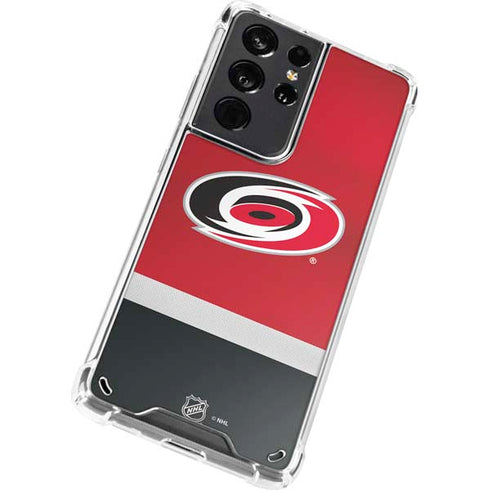 NHL Carolina Hurricanes Jersey Galaxy S21 Ultra 5G Clear Case