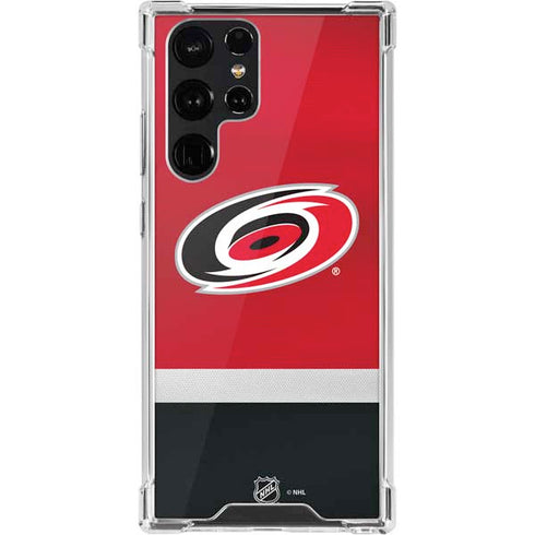 NHL Carolina Hurricanes Jersey Galaxy S22 Ultra Clear Case