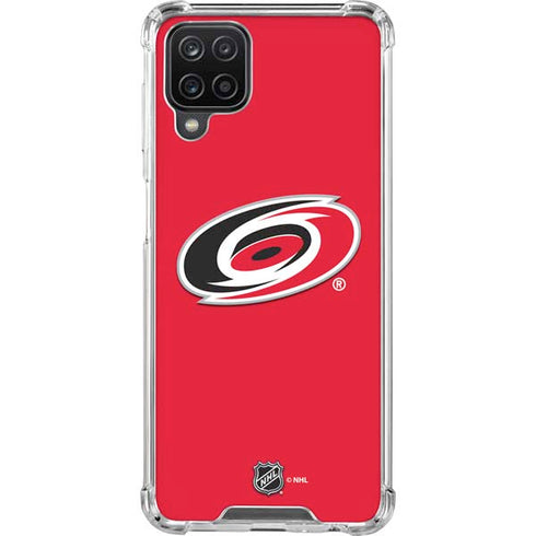 NHL Carolina Hurricanes Solid Background Galaxy A12 Clear Case