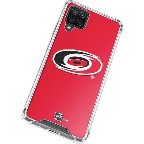 NHL Carolina Hurricanes Solid Background Galaxy A12 Clear Case