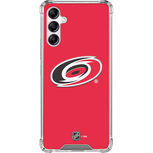 NHL Carolina Hurricanes Solid Background Galaxy A14 5G Clear Case