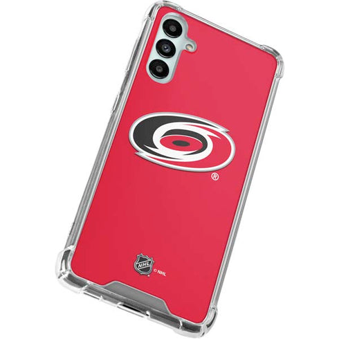 NHL Carolina Hurricanes Solid Background Galaxy A14 5G Clear Case