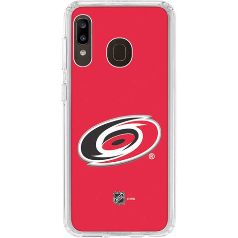 NHL Carolina Hurricanes Solid Background Galaxy A20 Clear Case