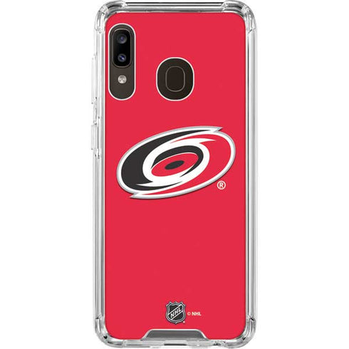NHL Carolina Hurricanes Solid Background Galaxy A30 Clear Case