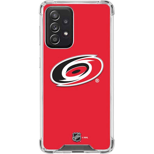 NHL Carolina Hurricanes Solid Background Galaxy A52 5G Clear Case