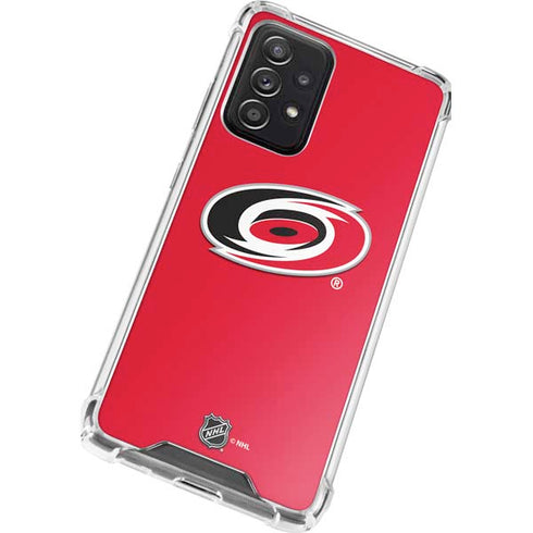 NHL Carolina Hurricanes Solid Background Galaxy A52 5G Clear Case