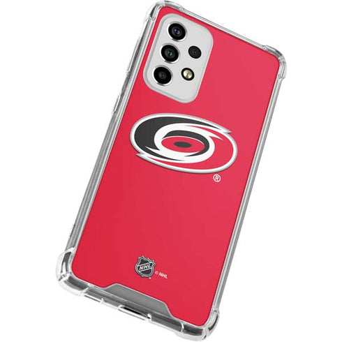 NHL Carolina Hurricanes Solid Background Galaxy A53 5G Clear Case