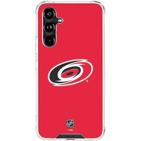 NHL Carolina Hurricanes Solid Background Galaxy A54 5G Clear Case