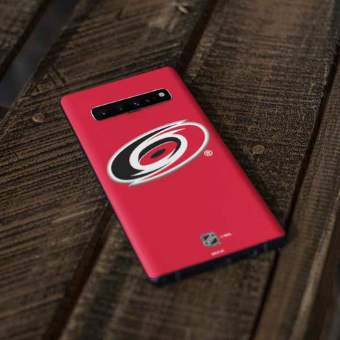 NHL Carolina Hurricanes Solid Background Galaxy S10 Skin