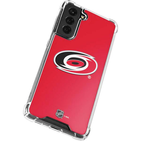 NHL Carolina Hurricanes Solid Background Galaxy S21 FE Clear Case