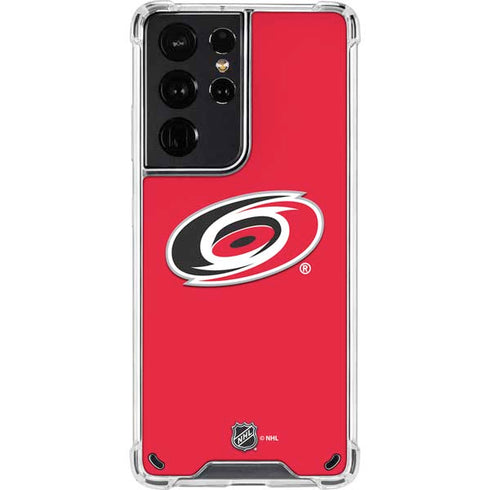NHL Carolina Hurricanes Solid Background Galaxy S21 Ultra 5G Clear Case