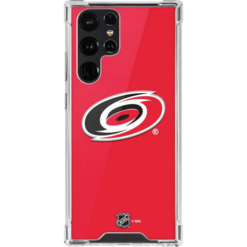 NHL Carolina Hurricanes Solid Background Galaxy S22 Ultra Clear Case