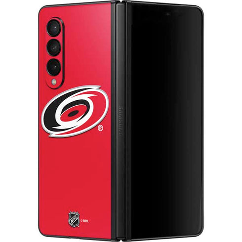 NHL Carolina Hurricanes Solid Background Galaxy Z Fold3 5G Skin