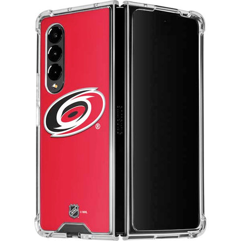 NHL Carolina Hurricanes Solid Background Galaxy Z Fold4 5G Clear Case